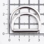 Полукольцо двойное металл внутр. 25 мм (внешн. 32х30 мм), 2 шт, металл, серебро никель, MT-1852