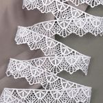 Кружево гипюр (плетёное) 30 мм, цв.1 белый, уп. 9 м, Kruzhevo
