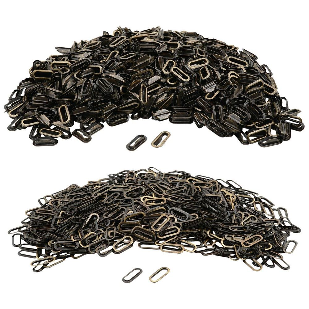 Люверсы металл овальные 24х8 (внутр.), 28х12 (внешн.), металл (≈1000 шт) New Star, антик