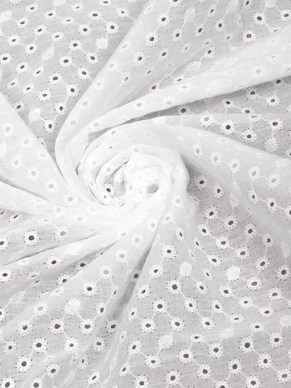 Ткань шитьё (прошва) 100 г/м², 150 см / 15 метров, TBY.Emb.2 белый