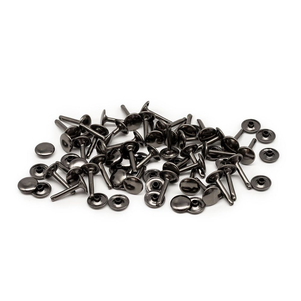 Хольнитены двухсторонние сумочные ⌀12 мм h-20 мм металл, черный никель, 69591, 100 шт