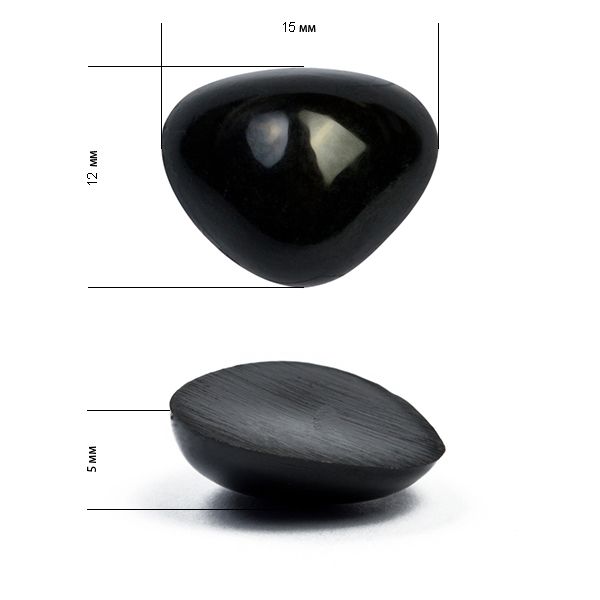 Носик для игрушек.2,5 цв.черный 12х15 мм уп.100 шт