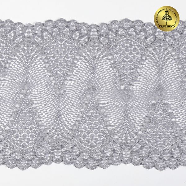 Кружево бельевое эластичное 190 мм / 3 метра, TBY.30200, цв.17 серый, Kruzhevo