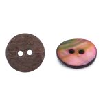 Пуговицы на 2 прокола 24L (15мм), ракушка (C-Coffee (кофейный)), CN-S003A, 36 шт