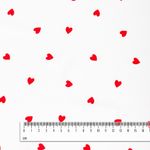 Шелк Армани 90 г/м², 150 см / 2 метра, TBYArm-hrt1, белый сердечки