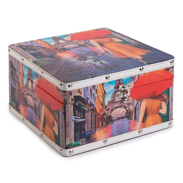 Шкатулка декоративная сундучок 24х24х14 см, 023 Прогулка по Парижу, Gamma DBK-05