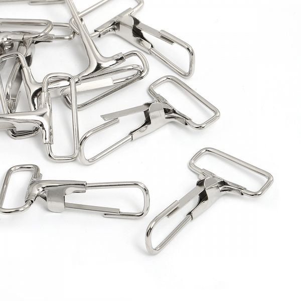 Карабин металл 25.0 мм (внутр), JX.79840, цв. никель, 100 шт