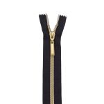 Молния спираль (витая) Т7 (7 мм) 1 зам., н/раз., 18 см, св.зол. / черн, 10 шт