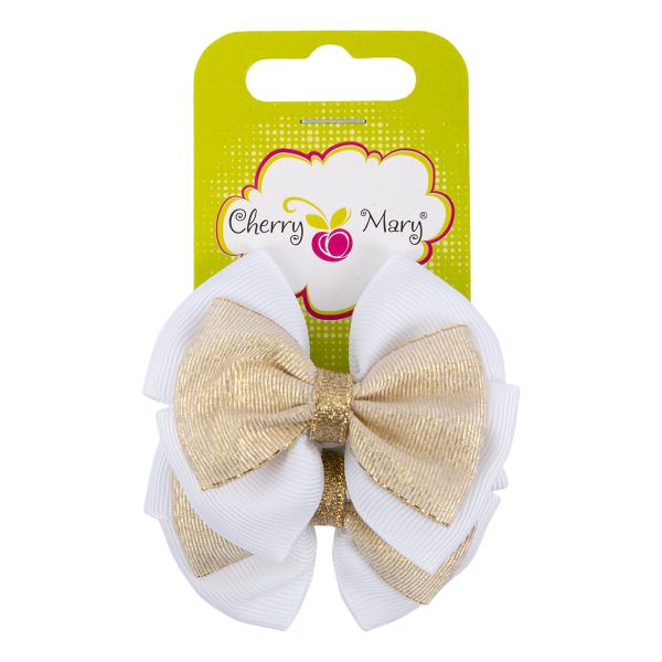 Набор резинок для волос, 10 шт, №01 белый-золотистый, Cherry Mary DR07036