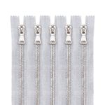 Молния металл Т5 (5 мм) 1 зам., разъем., 70 см, серебро, никель, 5 шт