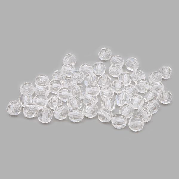 Бусины акрил ⌀10 мм, прозрач. в цвете, граненые круглые, 25 г, Astra&Craft (MG.3241.17 прозрачный)