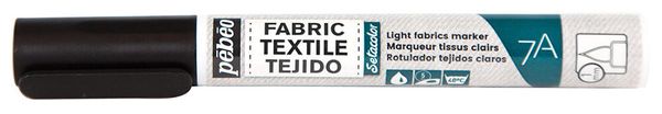 Маркер для светлых тканей 7A Light fabric 1 мм, перо круглое, 6 шт, 803414 черный, Pebeo