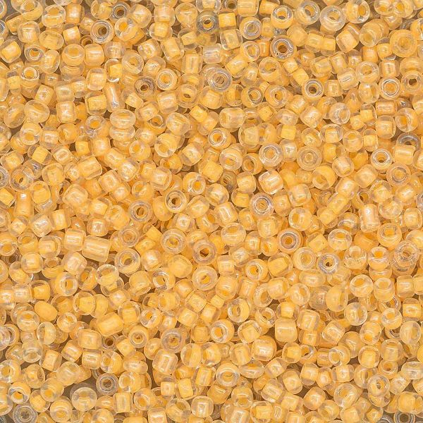 Бисер Astra&Craft 11/0 (2.1 мм), 200 г (10х20 г), цв. 2202 желтый/прозр.с.цвет.центром (глянцевый)