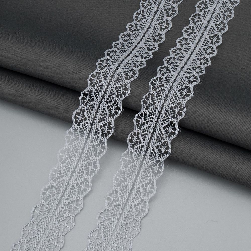 Кружево капроновое 30 мм, / 13.72 метра, 16 серый