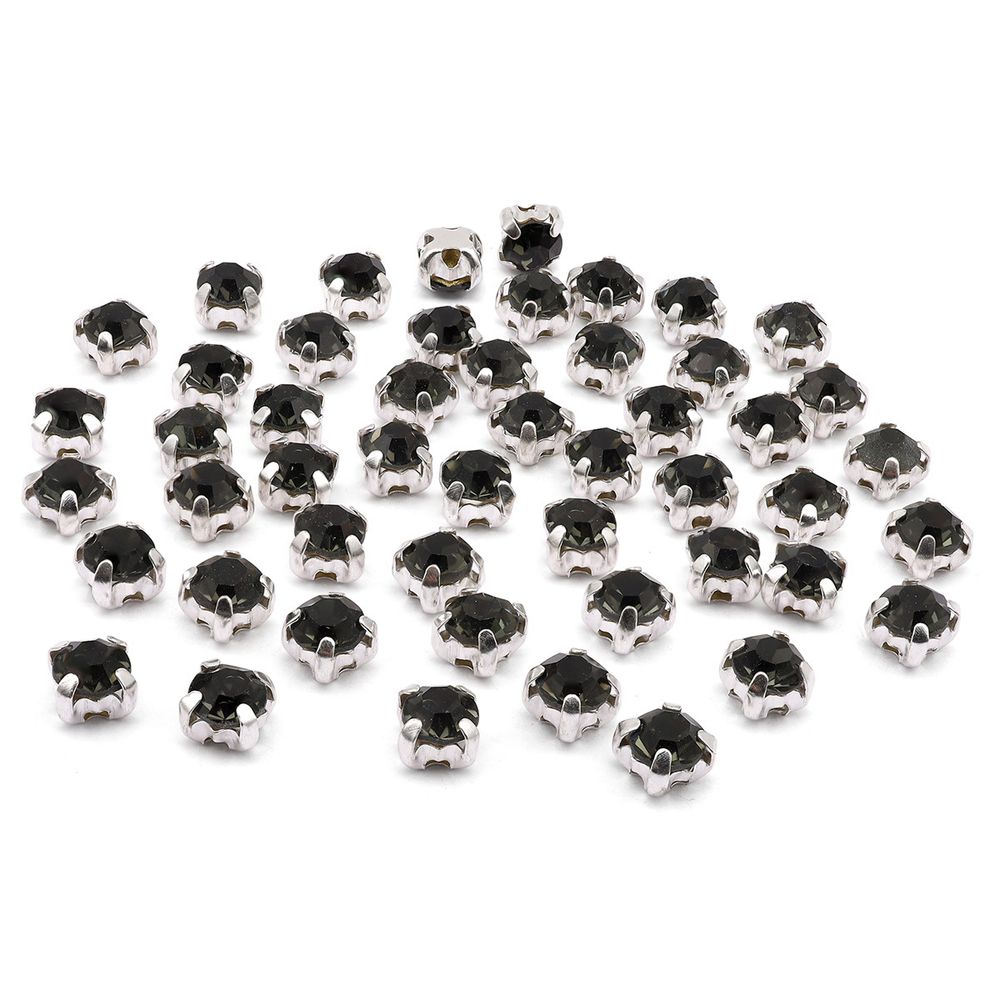 Хрустальные стразы в цапах/серебро, 4мм, 50 шт/упак, Astra&Craft (39 серый), 4AR159/166