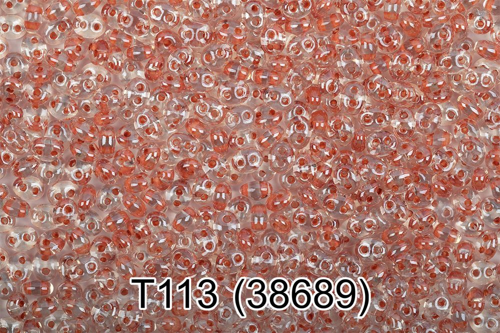 Бисер Preciosa Twin 3 2.5х5 мм, 10х5 г, 1-й сорт, T113 оранжевый, 38689, 321-96001