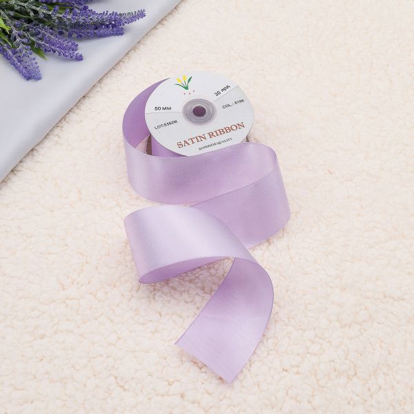 Лента атласная 1-сторонняя 50.0 мм / 27.4±2 метров, 6166, 163 бледно-лиловый, 12, Globus