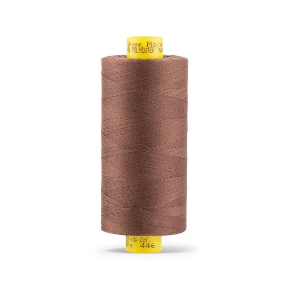 Нитка универсальная Gutermann Mara 120/2, 1000 м, 700207, 446 сигнальный коричневый, 1 шт