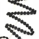 Кружево гипюр (плетёное) 15 мм ромашка цв.черный, уп.13.71 м, Kruzhevo