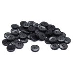 Пуговицы 4 прокола 24L (15мм), (Black (черный)), 48 шт, S090160