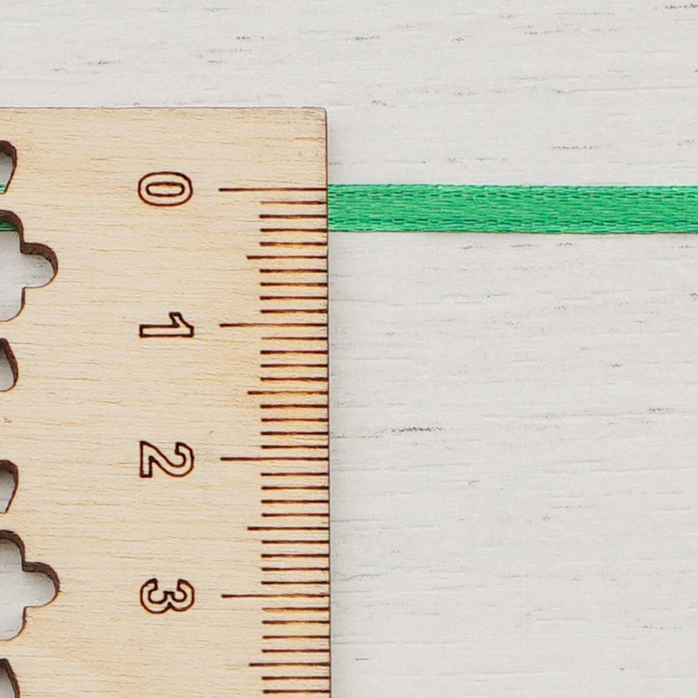 Лента атласная 2-сторонняя 3.0 мм / 100±2 метров, (092 зеленый), Globus