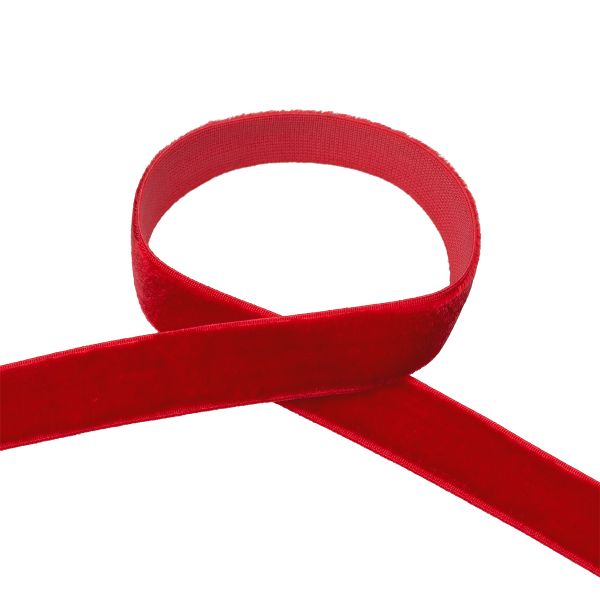 Лента бархатная (тесьма) эластичная 12.0 мм / 16.5±1 метра, 026 красный, Blitz VRE-12