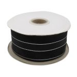 Лента капроновая (органза) с люрексом, 44 мм, 27 м (черный/сер.)