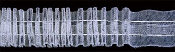 Лента (тесьма) шторная: сборка гармошка (1:5.25) 23 мм / 50 метров, прозрачный, Blitz T231G