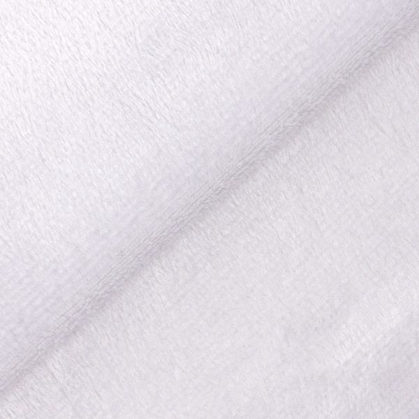 Плюш (ткань) Peppy PEV 273 г/м², 152 см / рул. 5 метров, 01 белый/white