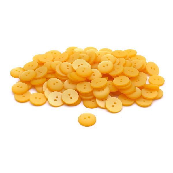 Пуговицы на 2 прокола 28L (18мм), пластик (col.11 желтый), CR-K18M, 144 шт
