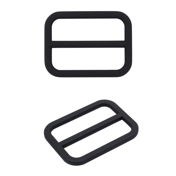 Пряжка регулировочная металл 30 мм (36х27 мм, d-3 мм, литая, черная резина, 4 шт