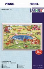 Набор для вышивания нитками Panna, Утро на ферме, 33,5х21,5 см