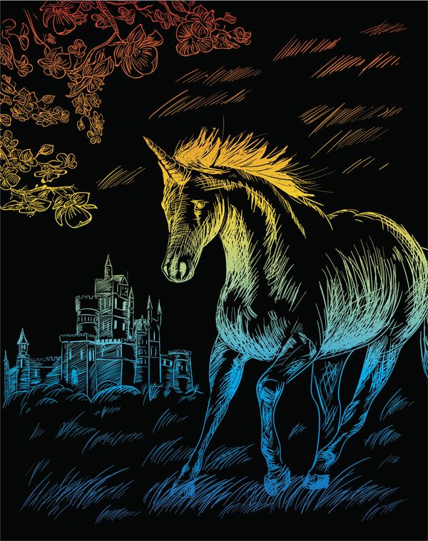 Набор для творчества Гравюра 20х25.5 см, №41 Единорог (мульти), Hobbius SGHK