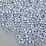 Бусины пластик (перламутр) ⌀4 мм, цв.A26 голубой, уп.50г (1500 шт), Magic4Hobby