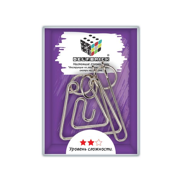 Головоломка металлическая, 1 шт, Лабиринт 5 элементов, Delfbrick DLM-34