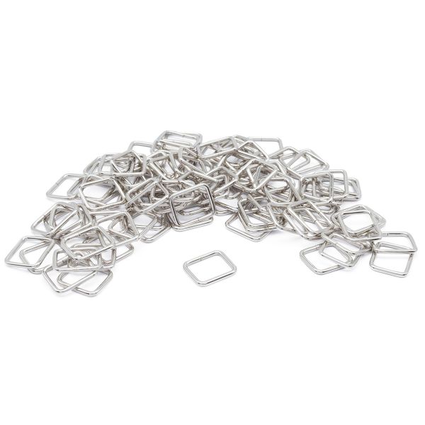 Рамка прямоугольная металл 15.5 мм /19.3х16.2 мм, ⌀1.9 мм/, никель, 100 шт, 2AR030