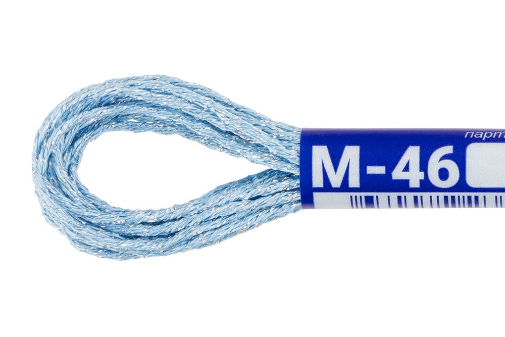 Мулине Gamma полиэстер 100%, цв.М-46 небесный, 12 мотков по 6 метров