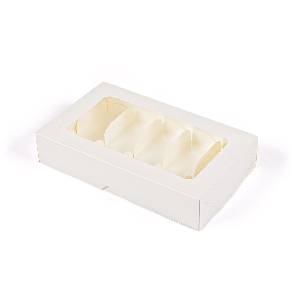 Коробка для 5 эклеров 25х15х5 см, белый, S-Chief BFC-040