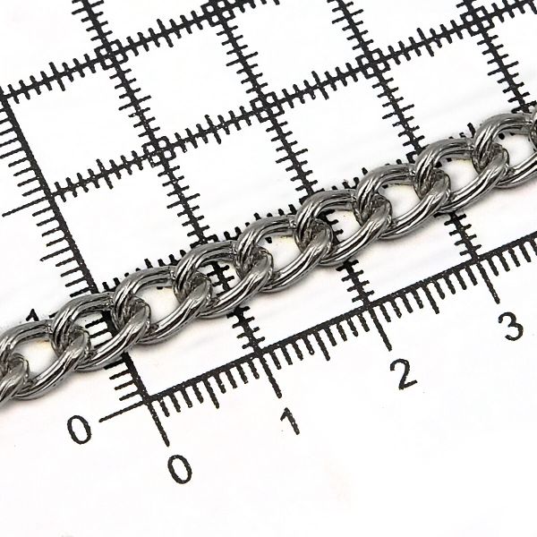 Цепь стальная, 8,7x6,4 мм, 10 м, никель