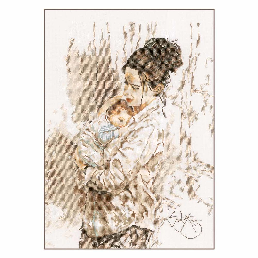 Набор для вышивания нитками Lanarte, Материнская любовь 29х39см