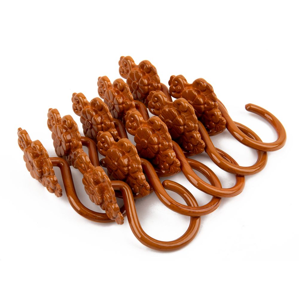 Крючки шторные для карниза навесные ⌀6 мм, 10 шт, 04 под дерево, Sofi H40