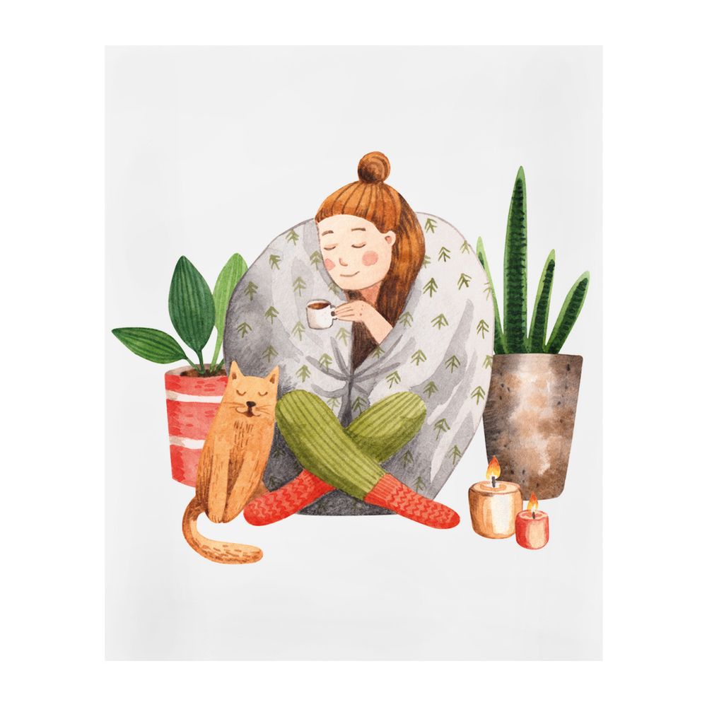 Тетрадь Cozy home A5 48 л. на скобе 60 г/м², 10 шт, клетка, SVT 481921 02 девушка в одеяле, Светоч