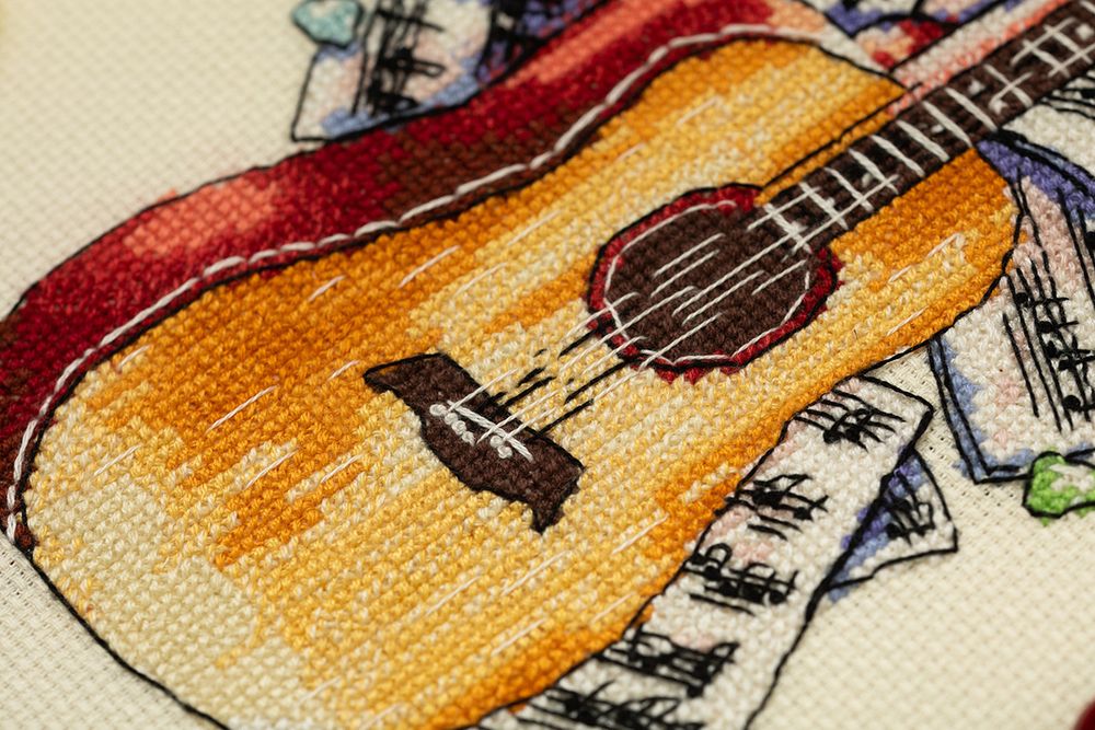 Набор для вышивания нитками Klart, Аккорды для гитары, 23.5х16.5 см