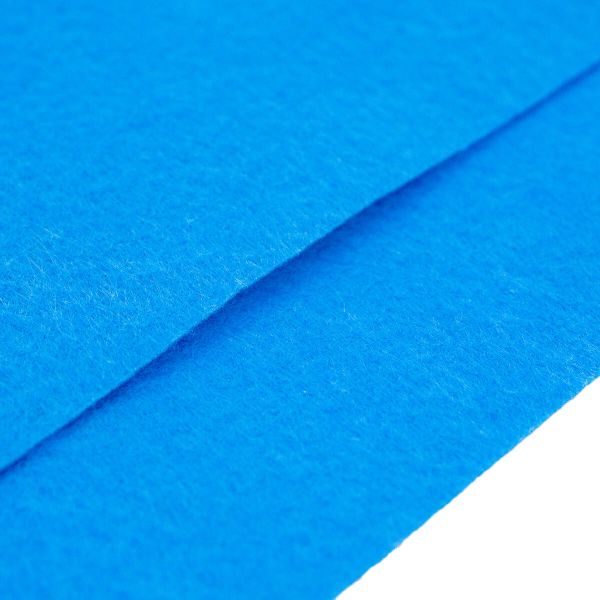 Фетр листовой жесткий 1.0 мм, 20х30 см, 100% п/э, 2 шт, т.голубой, 26954