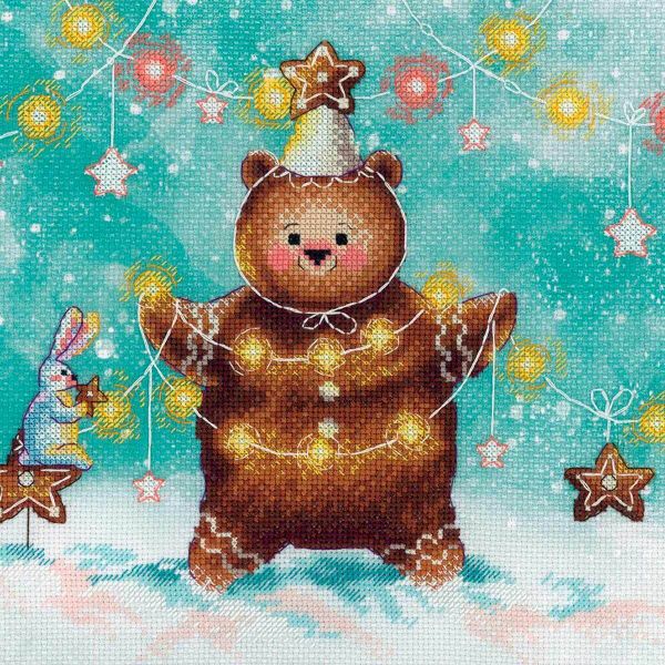 Набор для вышивания нитками МП Студия, Скоро праздник 20х25 см