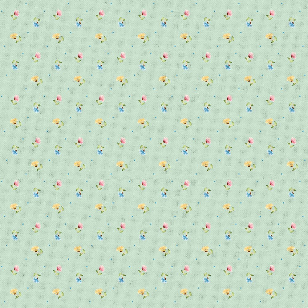 Ткань для пэчворка Peppy Нежная история, рулон 112 см / 5 метров, НИ-22 зеленый, Peppy