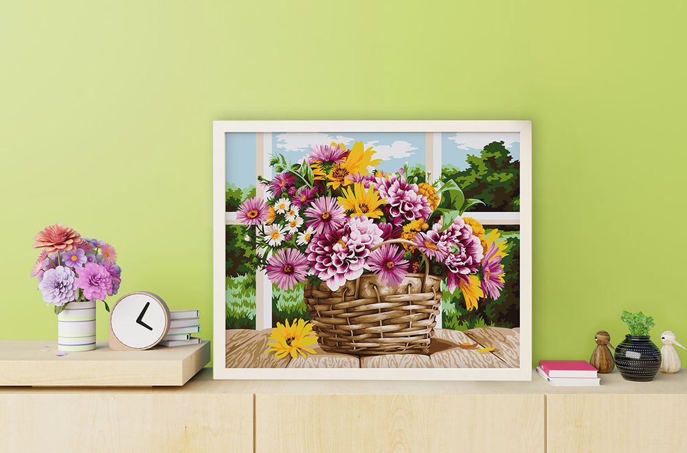 Картина по номерам Фрея PNB/PL-164, Букет в корзинке, 50х40 см
