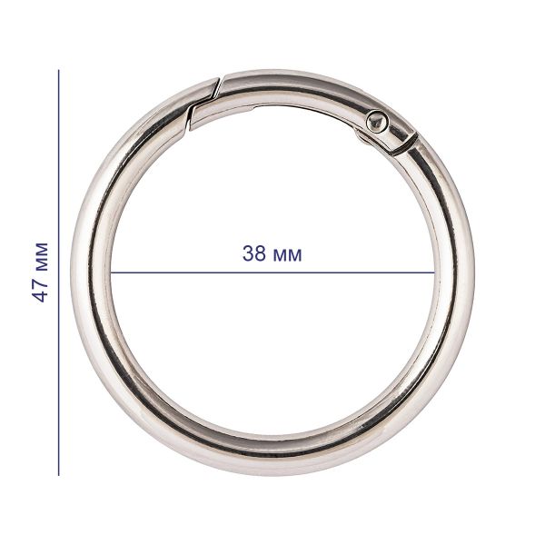 Карабин металл кольцо ⌀38.0 мм (47 мм), 10 шт, 03 под бронзу, Gamma GH-238