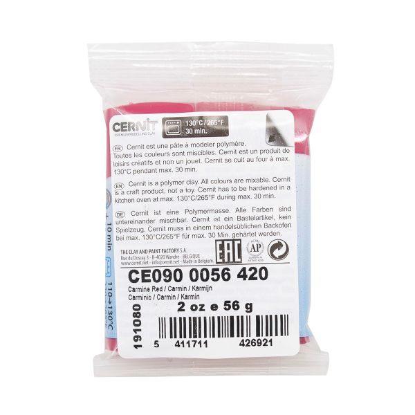 Полимерная глина Cernit №1 запекаемая, классическая 56-62 гр, 420 карминово-красный