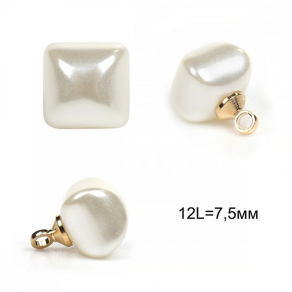 Пуговицы пластик TBY.B305 цв.перламутровый 12L-7.5 мм, на ножке 10 шт